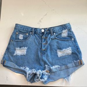 Superdown Distressed Jean Shorts